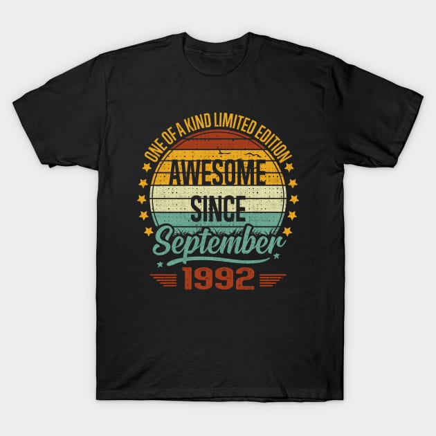 30 Year Old Awesome Since September 1992 Gift 30th Birthday T-Shirt by sufian